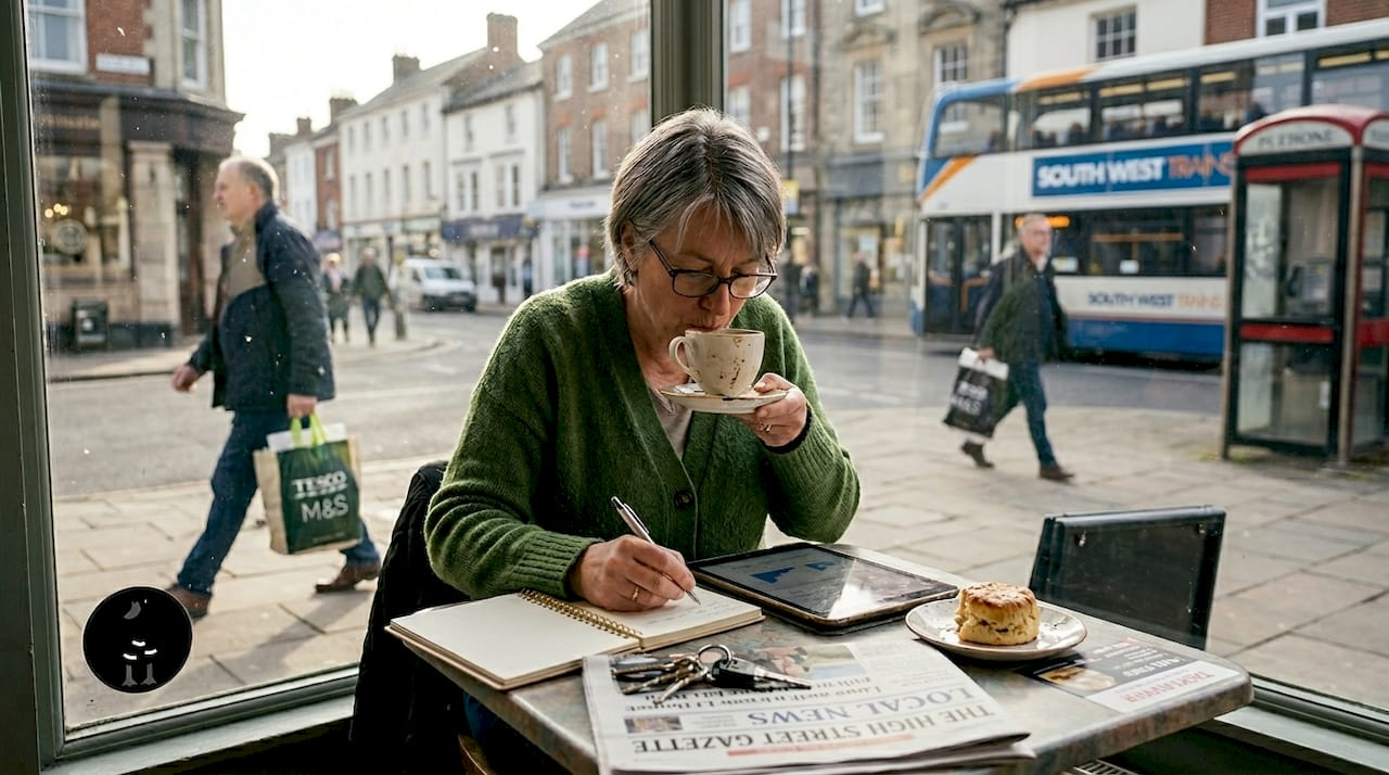 UK business owner reviewing digital advertising results